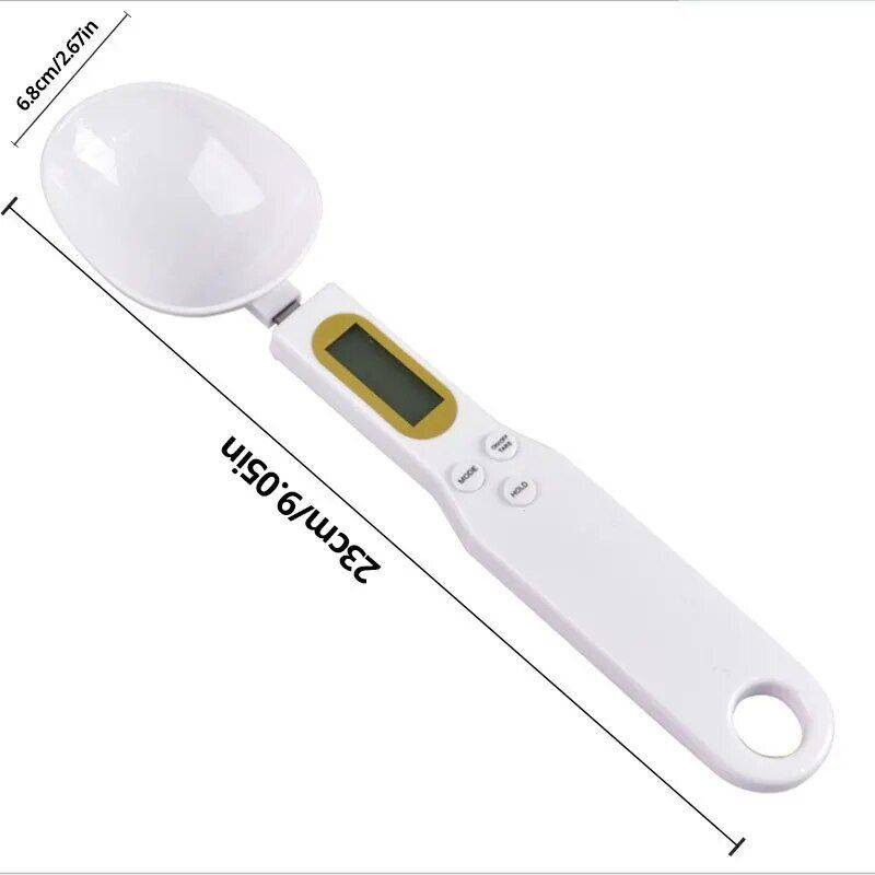 Digital LCD Adjustable Weighing Spoon with Multi-Function Kitchen Scale Kitchen Kitchen Gadgets Color : Black|White 