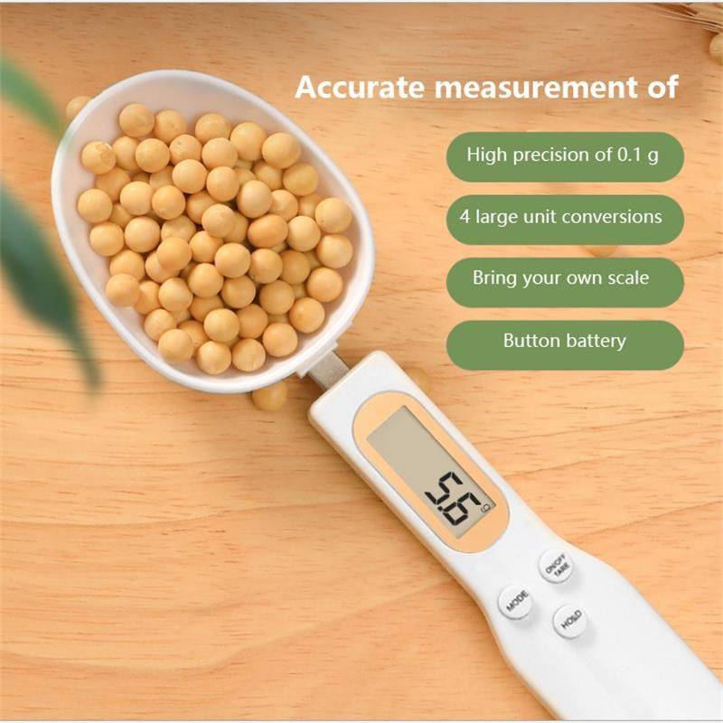 Digital LCD Adjustable Weighing Spoon with Multi-Function Kitchen Scale Kitchen Kitchen Gadgets Color : Black|White 