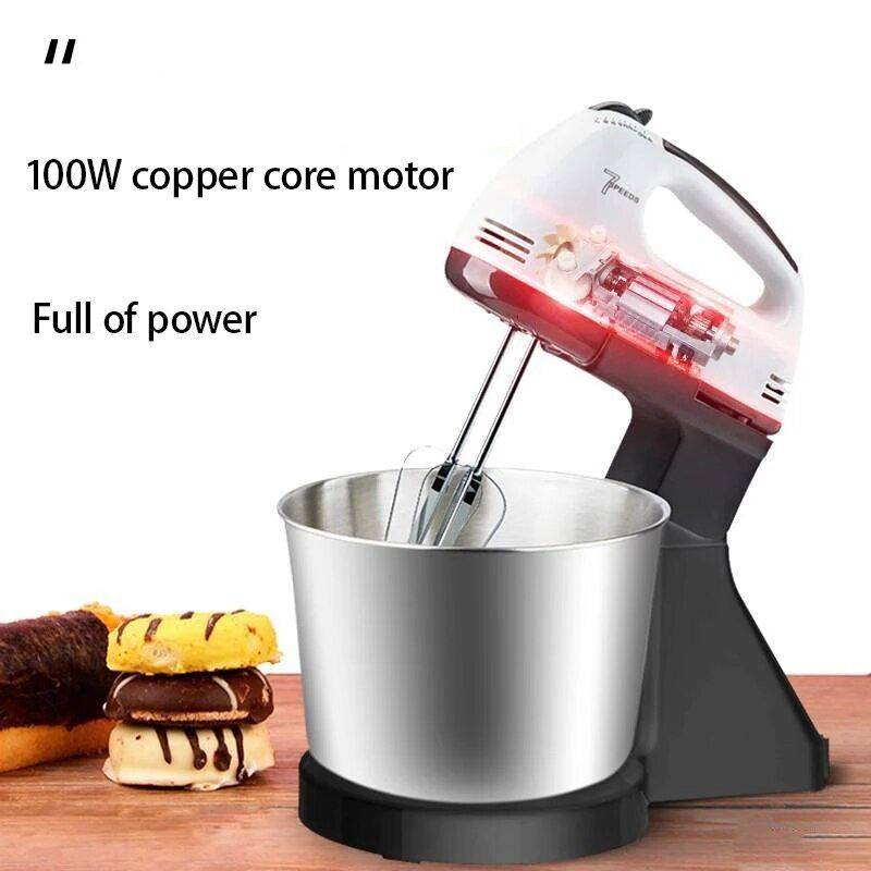 7-Speed Stand Mixer with Stainless Steel Bowl - Electric Kitchen Food Processor for Baking and Frothing Kitchen Kitchen Gadgets Color : Silver 