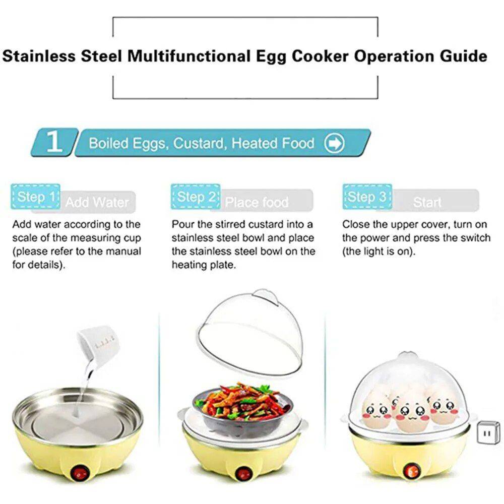 7 Eggs Boiler Steamer Kitchen Kitchen Gadgets Color : Yellow|Blue|Pink 