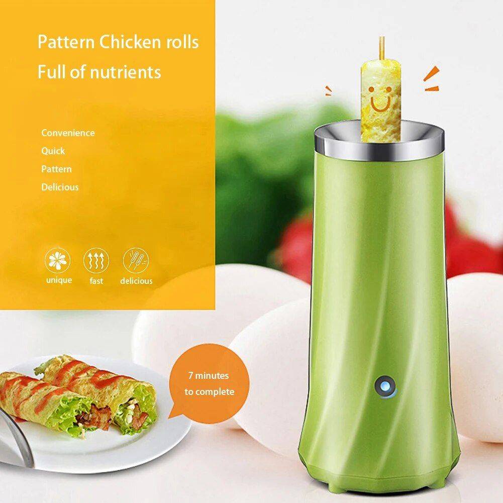 Compact Electric Egg Roll & Sausage Boiler - Non-Stick, Auto-Temperature Control Kitchen Kitchen Gadgets Color : Beige|Green|Yellow 