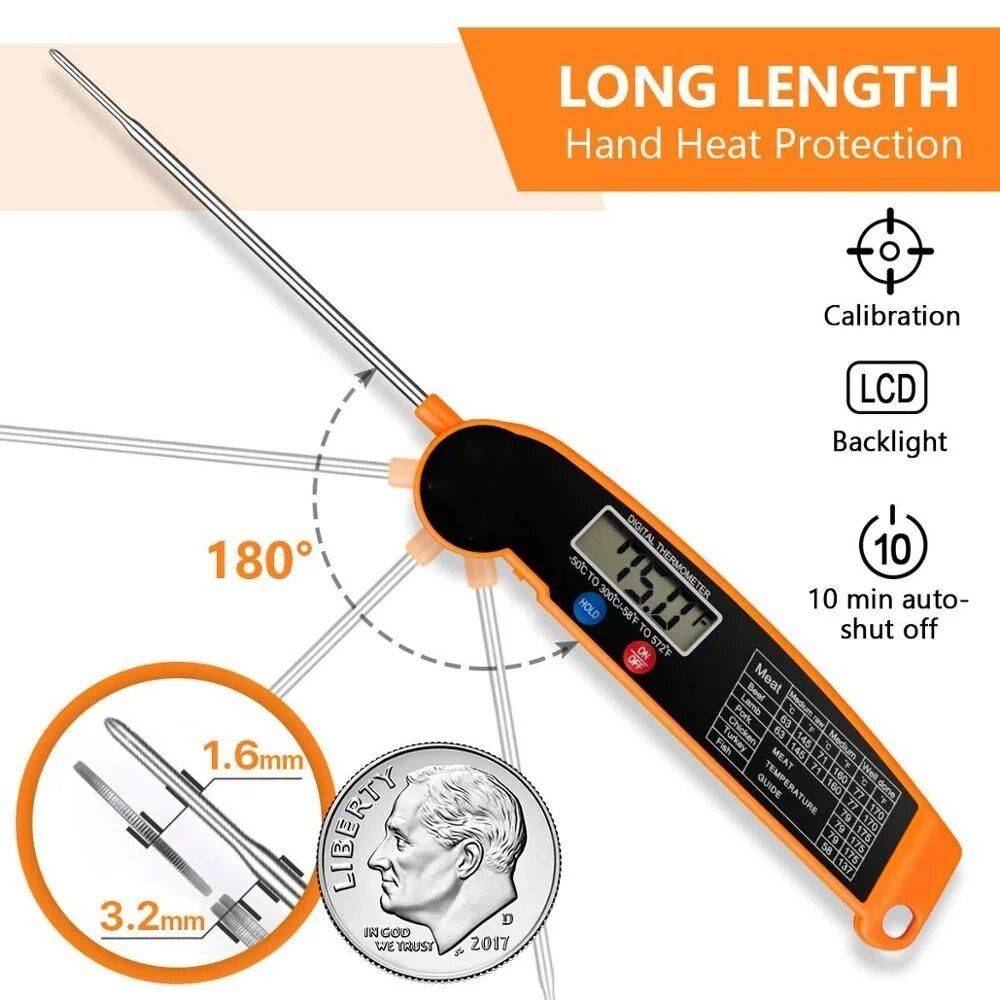 Digital Kitchen Food Thermometer For Meat Kitchen Kitchen Gadgets Color : Black|Orange 