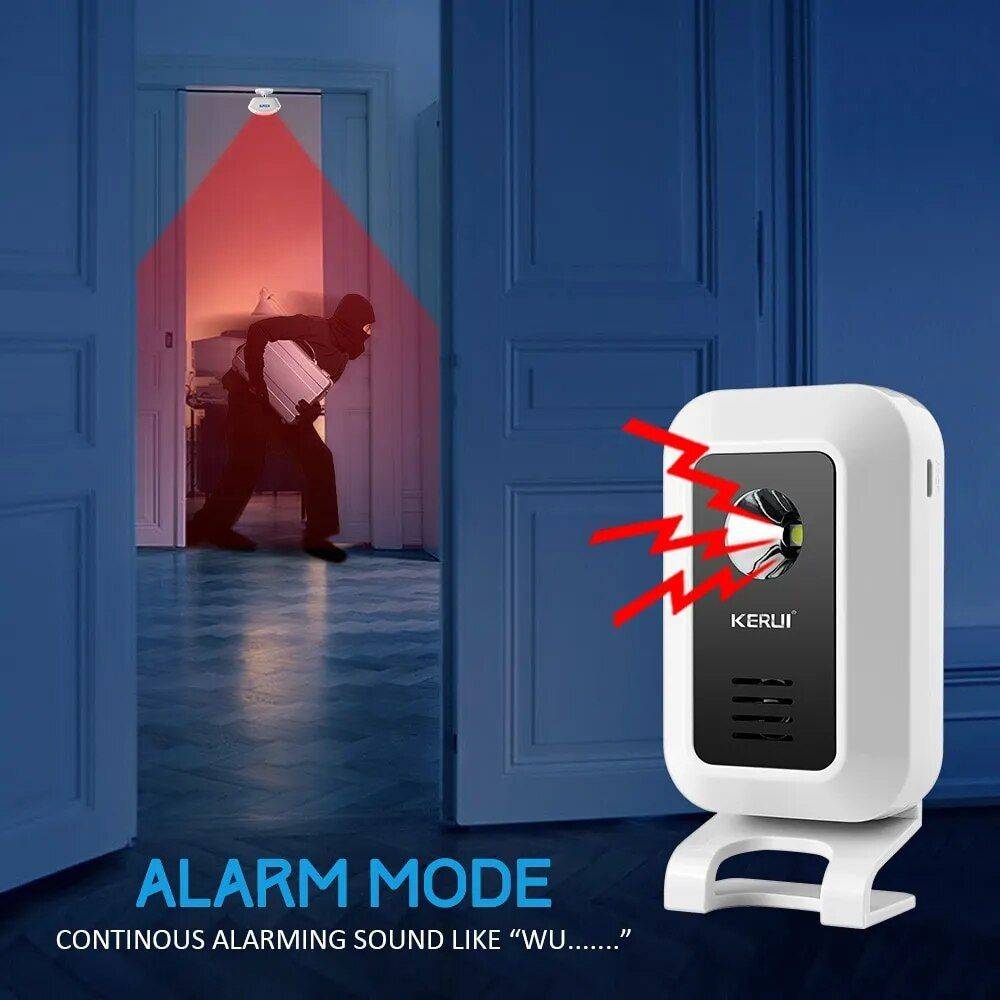 Wireless Motion Sensor Alarm with LED Night Light and 32 Chime Tones Best Sellers Gadgets Security Color : White 