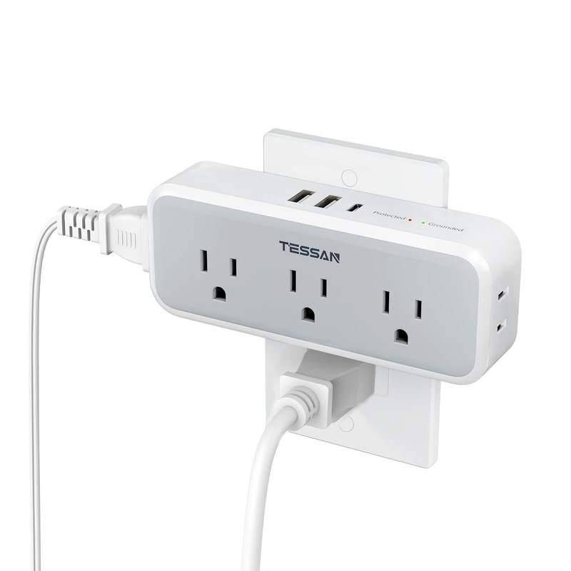 8-in-1 Multi-Plug Outlet Extender with USB Ports & Surge Protection Home Electronics Smart Home  