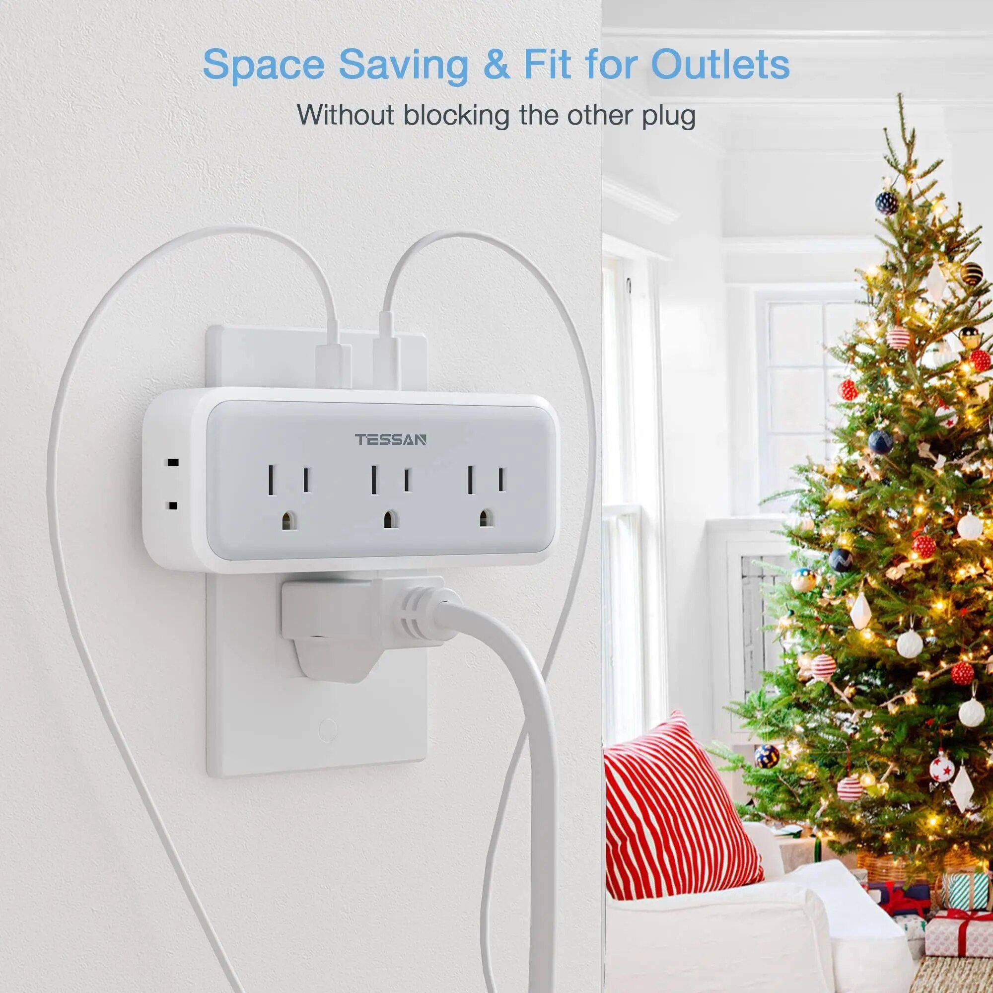 8-in-1 Multi-Plug Outlet Extender with USB Ports & Surge Protection Home Electronics Smart Home  