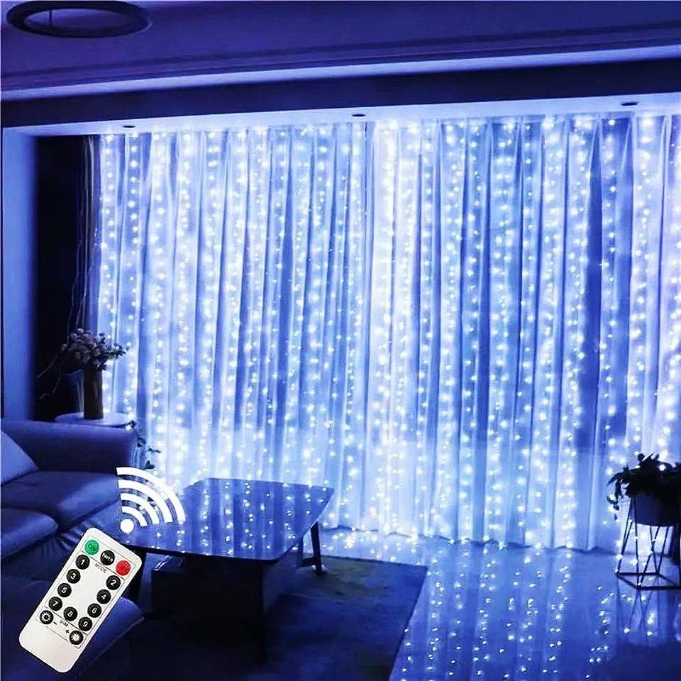 USB-Powered Curtain LED Fairy Lights with Remote Control Home Electronics Smart Home Emitting Color : Warm White|White|Multicolor 