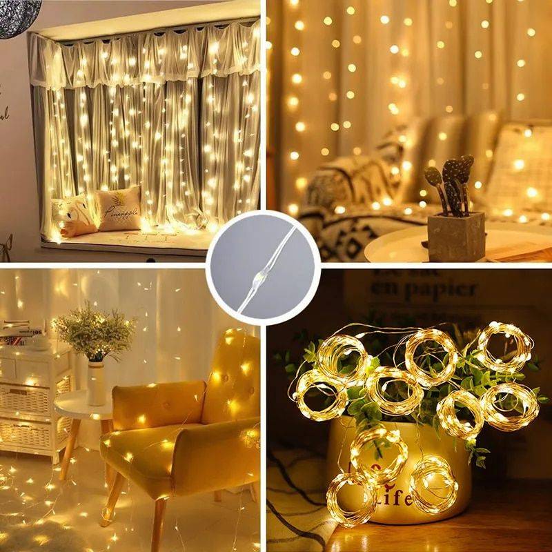 USB-Powered Curtain LED Fairy Lights with Remote Control Home Electronics Smart Home Emitting Color : Warm White|White|Multicolor 