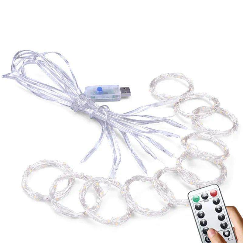 USB-Powered Curtain LED Fairy Lights with Remote Control Home Electronics Smart Home Emitting Color : Warm White|White|Multicolor 