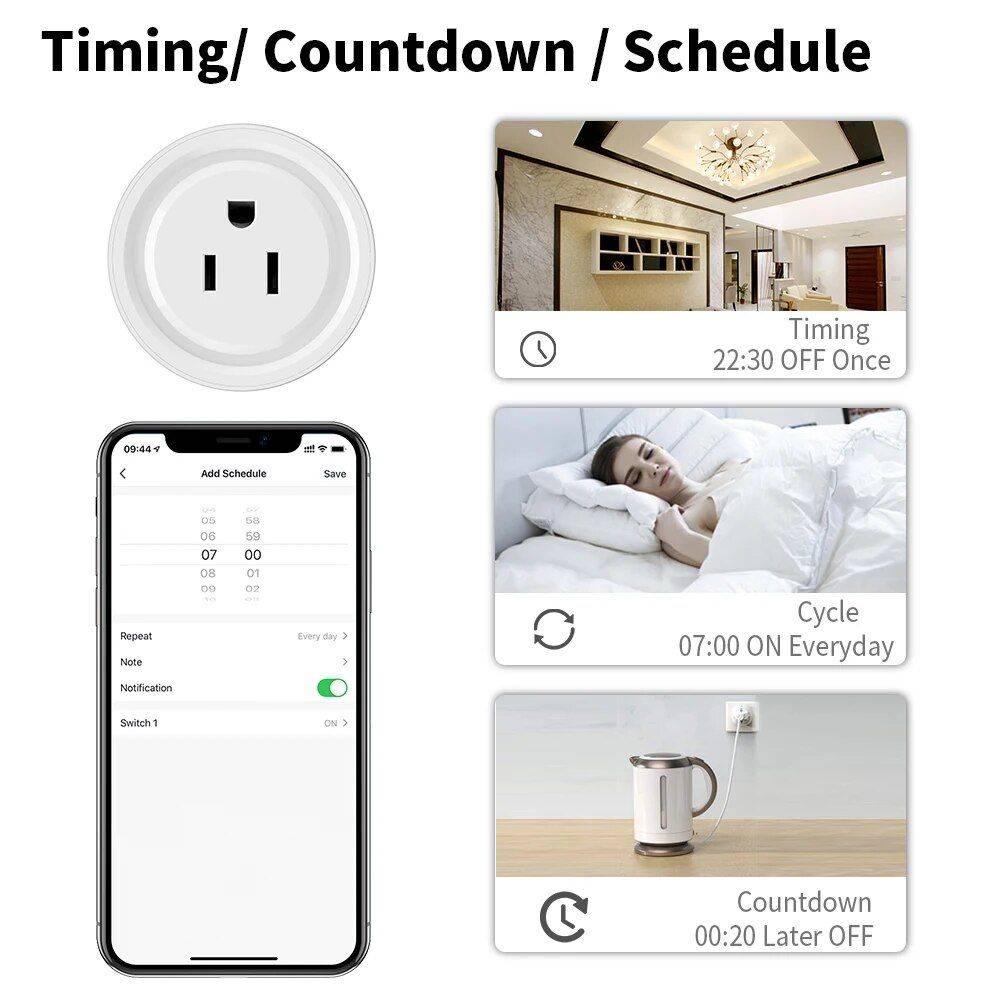 WiFi Smart Plug with Voice Control & Timing Function Home Electronics Smart Home Bundle : 1PC|2PC|3PC|4PC 