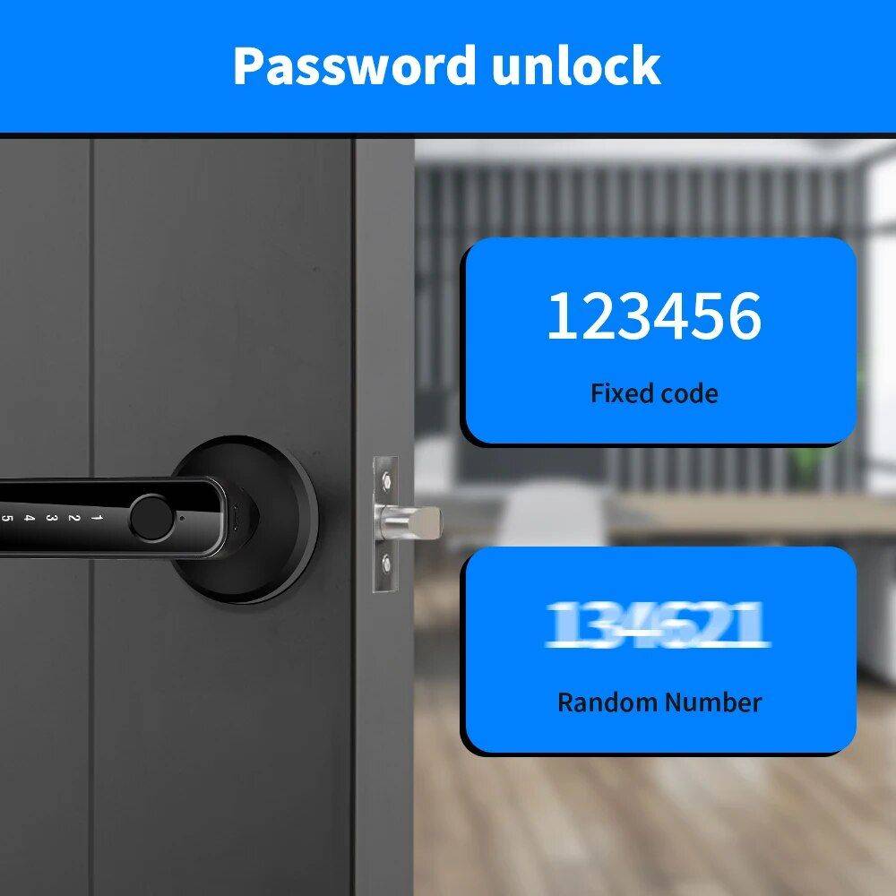 Smart 4-in-1 Fingerprint Door Lock with App Control & Key Access Home Electronics Smart Home  