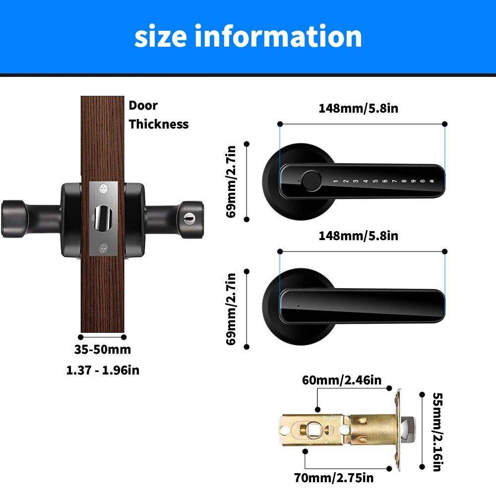 Smart 4-in-1 Fingerprint Door Lock with App Control & Key Access Home Electronics Smart Home  