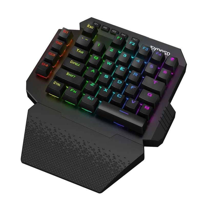 Wireless Mini One-handed RGB Mechanical Gaming Keyboard with 44 Keys & Blue Switch Best Sellers Gadgets Keyboards & Mice Color : Black 