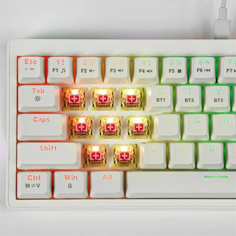 Compact 63-Key Hot-Swappable Mechanical Keyboard with Multicolor RGB Backlighting Gadgets Keyboards & Mice Color : Red Switch|Blue Switch 