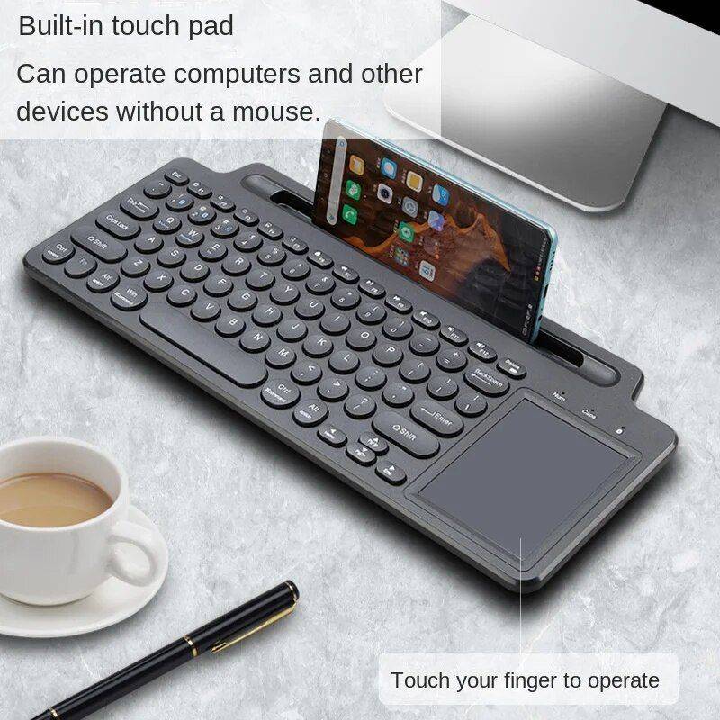 Multi-Device Wireless Touchpad Keyboard - 3-in-1 Connectivity for Tablet, Desktop, and Smartphone Best Sellers Gadgets Keyboards & Mice Type : With Touchpad|No Touchpad 