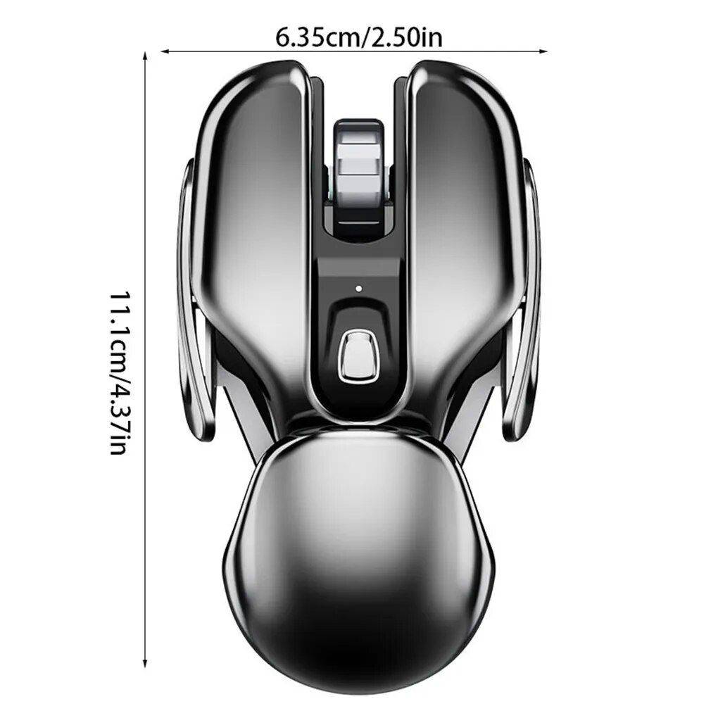 Wireless Metal Gaming & Office Mouse – Rechargeable, Silent, Waterproof, 1600DPI with 6 Buttons Gadgets Keyboards & Mice Color : Black 