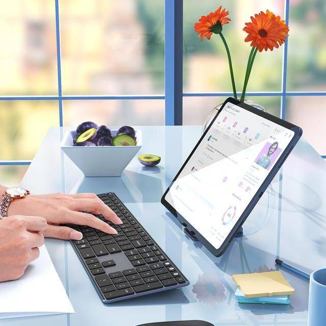 Ultra-Slim Multi-Device Rechargeable Bluetooth Keyboard & Mouse Combo - Wireless, Ergonomic Design for Mac/Win/Android/iOS Gadgets Keyboards & Mice Color : Black Gray 