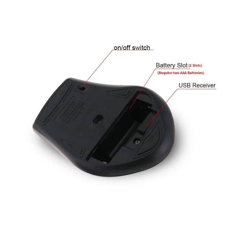 2.4Ghz Wireless Gaming Mouse with USB Receiver Gadgets Keyboards & Mice Color : Black |Blue |Red |Gray  