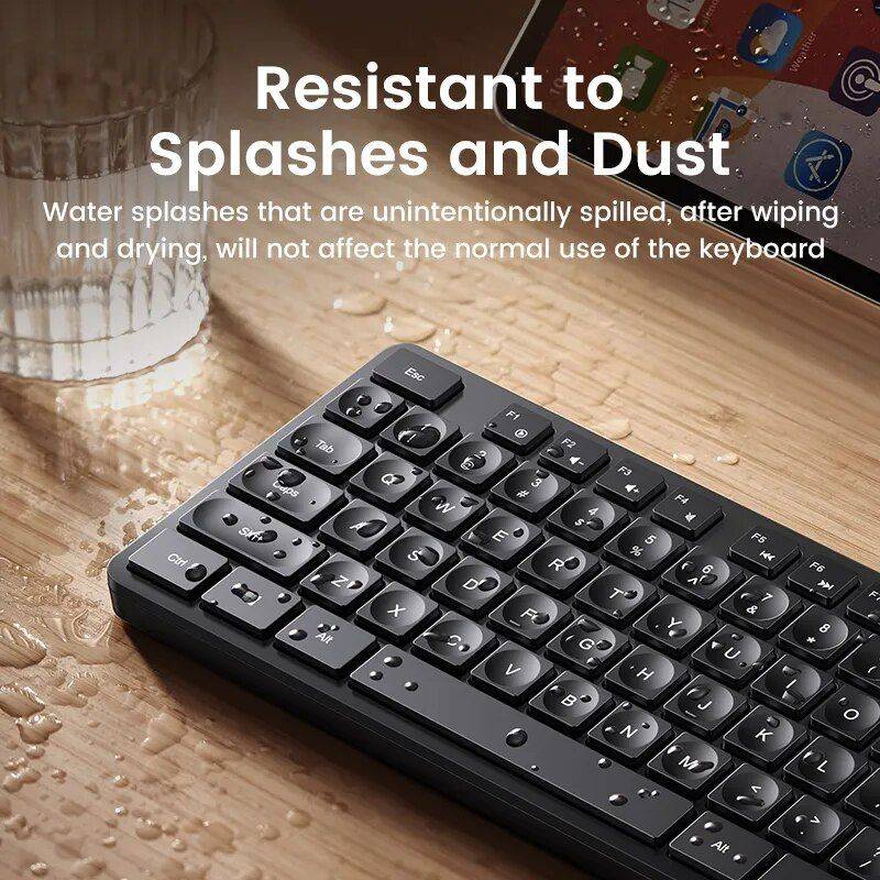 Wireless 2.4G Dual-Language Keyboard & Mouse Combo - High Precision, Ergonomic Design for Efficient Home Office Setup Gadgets Keyboards & Mice Color : Black 