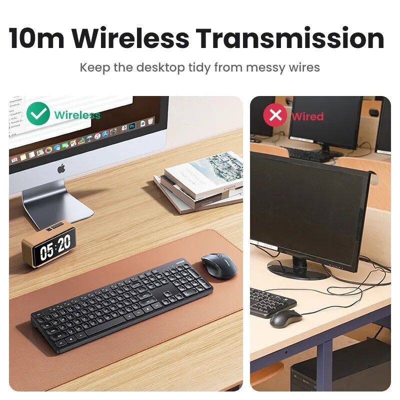 Wireless 2.4G Dual-Language Keyboard & Mouse Combo - High Precision, Ergonomic Design for Efficient Home Office Setup Gadgets Keyboards & Mice Color : Black 