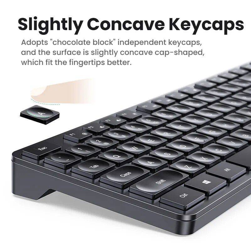 Wireless 2.4G Dual-Language Keyboard & Mouse Combo - High Precision, Ergonomic Design for Efficient Home Office Setup Gadgets Keyboards & Mice Color : Black 