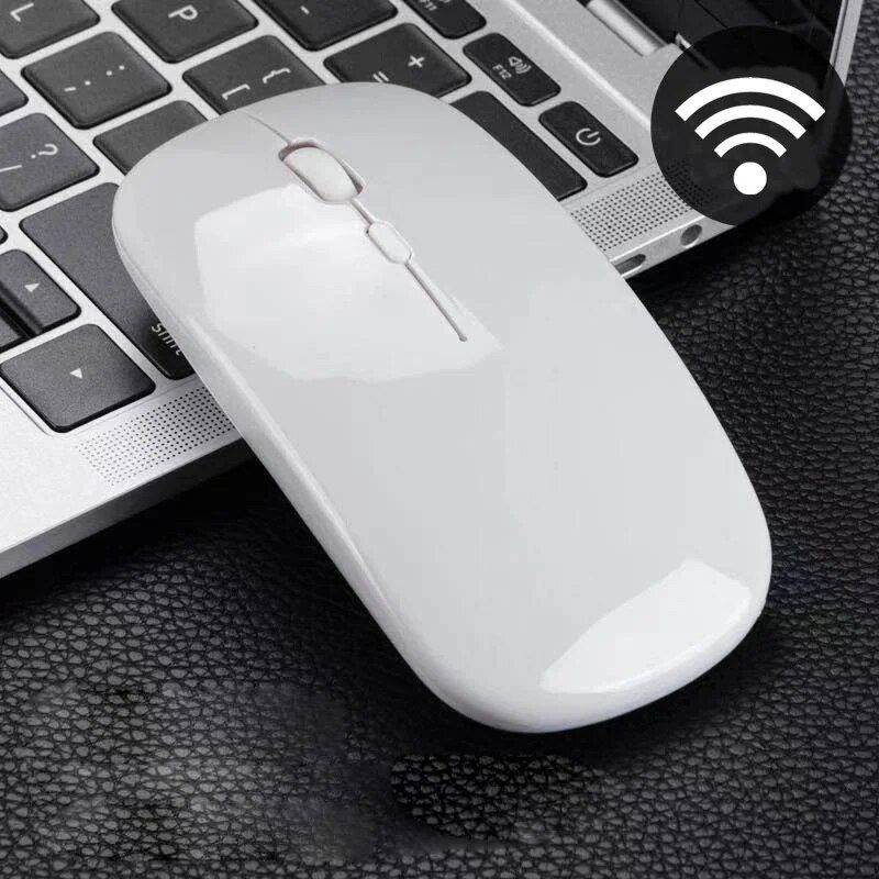 Ultra-Slim 1600DPI Silent Wireless Mouse - Rechargeable & Mute for All Devices Gadgets Keyboards & Mice Laptop & Tablet Accessories Color : Matte Black|White|Black (Battery) 