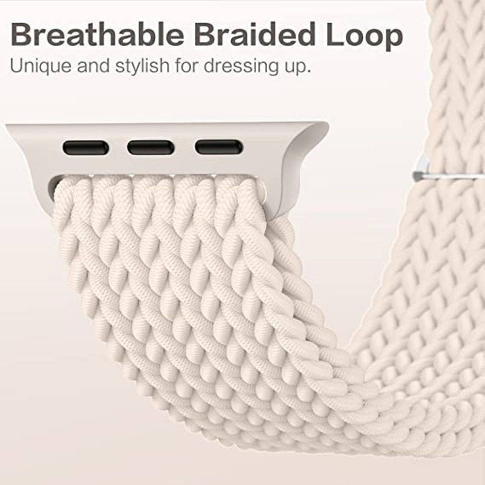 Braided Solo Loop Apple Watch Band - Compatible with Series 3 to 9 & SE Gadgets Smartwatches & Accessories Color : Black|Green|Red|Pink |Beige|Blue|Orange|Gray|Red/Black|Black/Green|Rainbow|Black/White|Green Gradient|Orange Gradient|Purple Gradient 