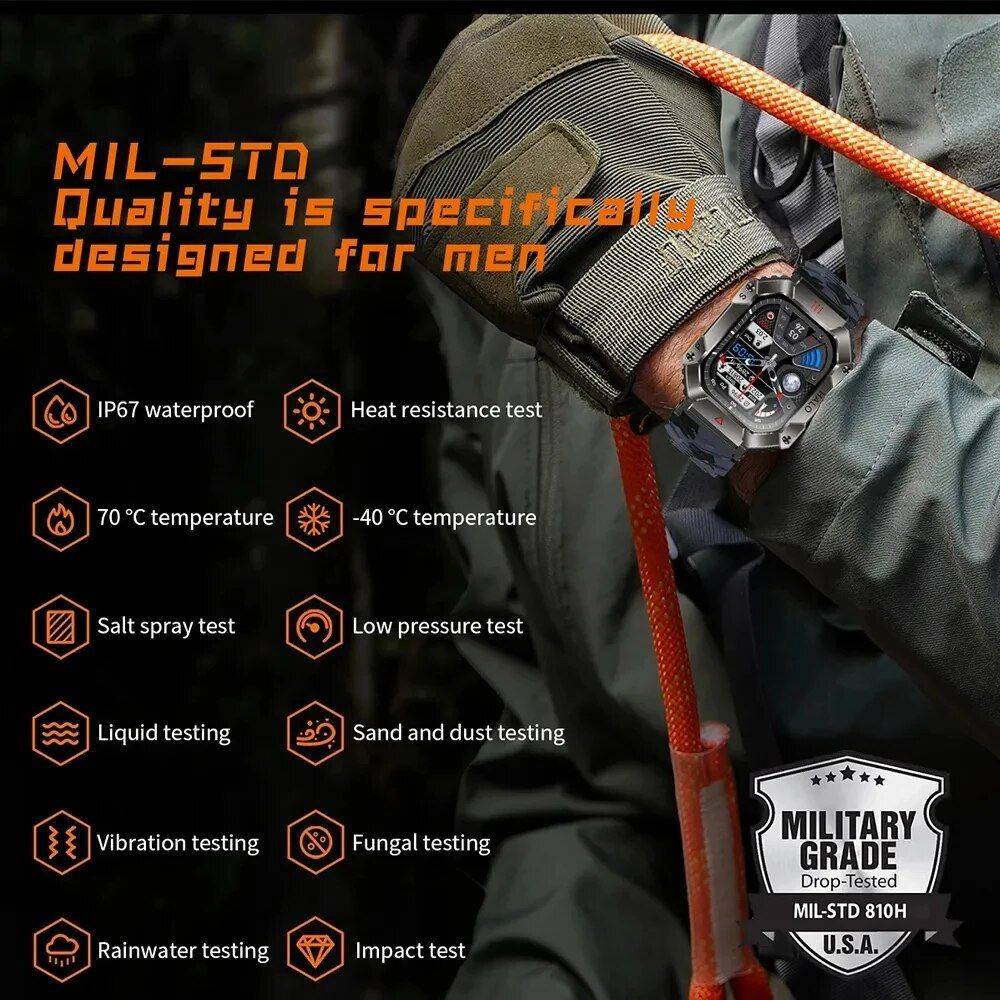 Ultimate Outdoor Smartwatch 2023 - Your Adventure Companion Gadgets Smartwatches & Accessories Color : White|Black|Blue|Orange 