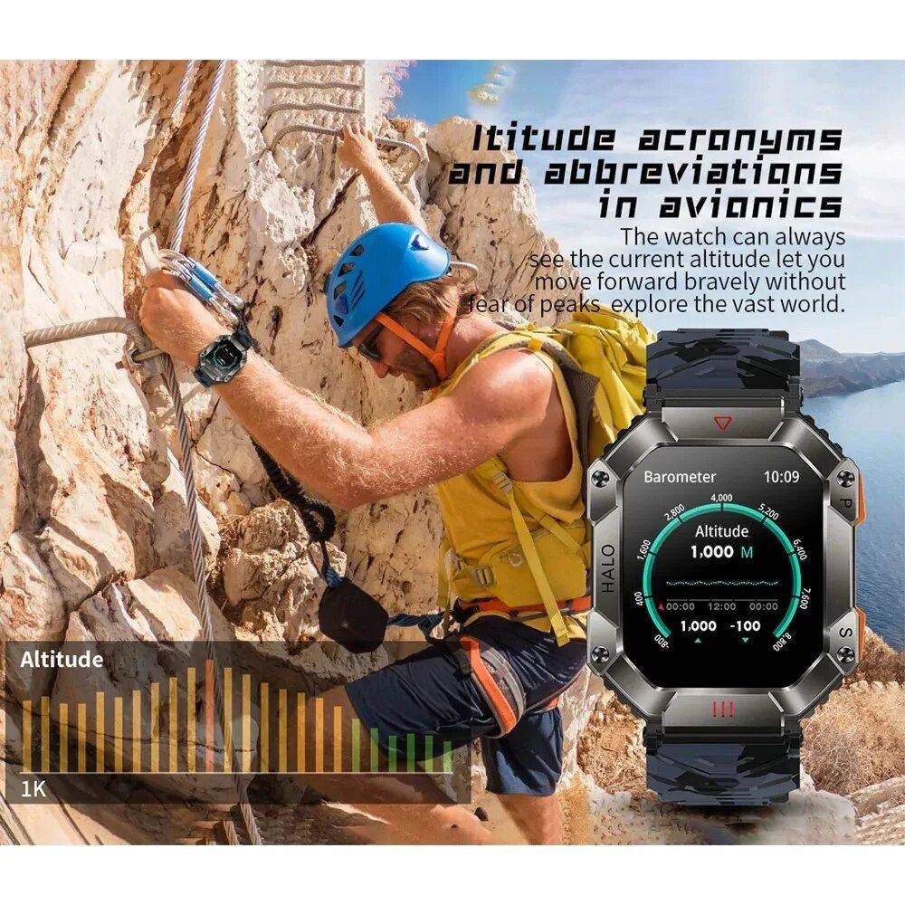 Ultimate Outdoor Smartwatch 2023 - Your Adventure Companion Gadgets Smartwatches & Accessories Color : White|Black|Blue|Orange 