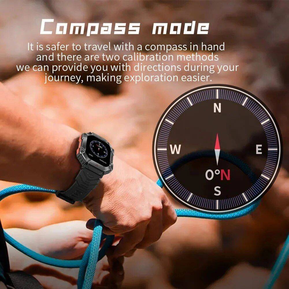 Ultimate Outdoor Smartwatch 2023 - Your Adventure Companion Gadgets Smartwatches & Accessories Color : White|Black|Blue|Orange 