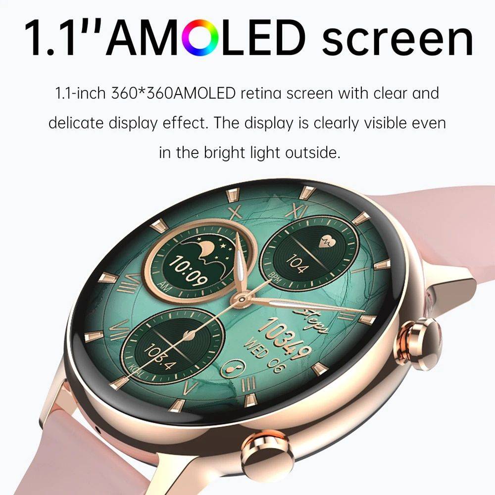 2023 Full Touch Screen AMOLED HD Smartwatch with Bluetooth Call & NFC for Men and Women Gadgets Smartwatches & Accessories Color : Black|Gray|Gold 