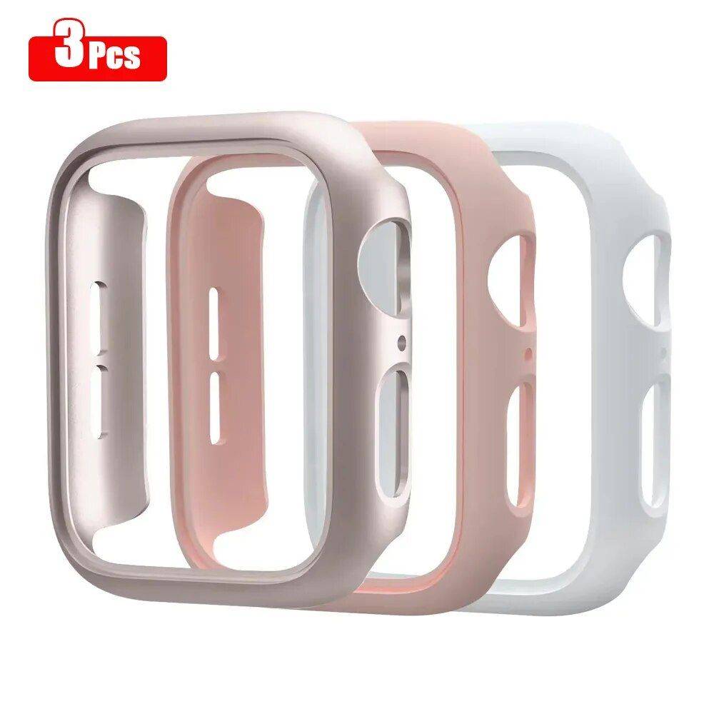 Matte Protective Bumper Case 3-Pack for Apple Watch Series 1-8 & SE - Universal Fit Gadgets Smartwatches & Accessories Color : Gray, Pink, White|Gray, Pink, Black|Pink, Gray, Transparent|Gray, Transparent, White|Pink, Black, Transparent 