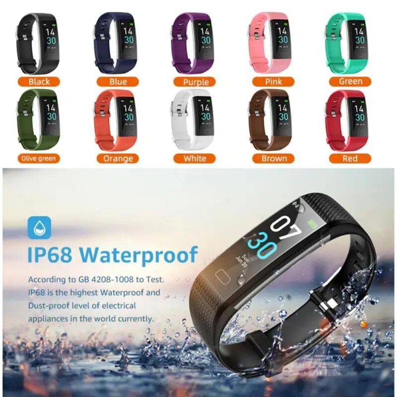 Multi-Language Sport Smart Watch with Heart Rate & Blood Pressure Monitoring Gadgets Smartwatches & Accessories Color : White|Orange|Pink|Black|Red|Army Green|Blue|Green|Purple|Brown 