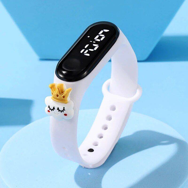 Kid-Friendly Waterproof Digital Watch with LED Display & Cartoon Themes Gadgets Smartwatches & Accessories Color: Navy Blue 