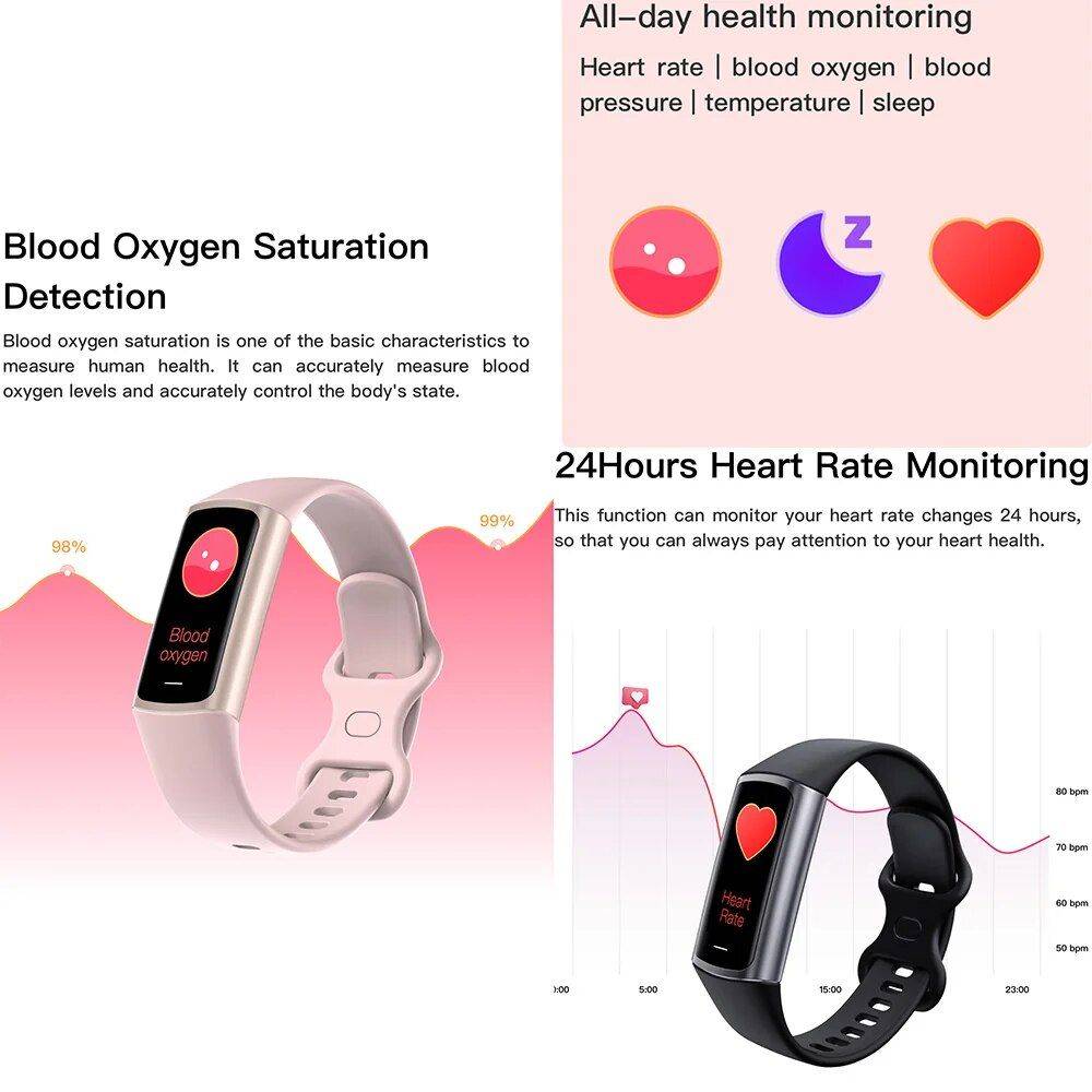 Waterproof Fitness & Health Tracker - Multi-Sport Smartwatch with Heart Rate & Sleep Monitor Gadgets Smartwatches & Accessories Color : Black|Blue|Pink|Purple|Beige 