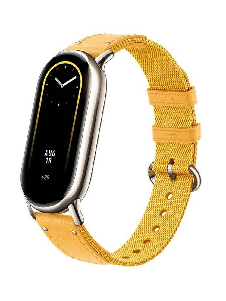 Luxury Leather & Canvas Strap for Fitness Tracker - Durable, Stylish & Comfortable Gadgets Smartwatches & Accessories Band Color : 1 bright yellow|2 milky white|3 black|4 green|5 Khaki|6 red|7 dark brown|01 white|02 yellow|03 green|04 meters white|05 dark brown|06 brown 