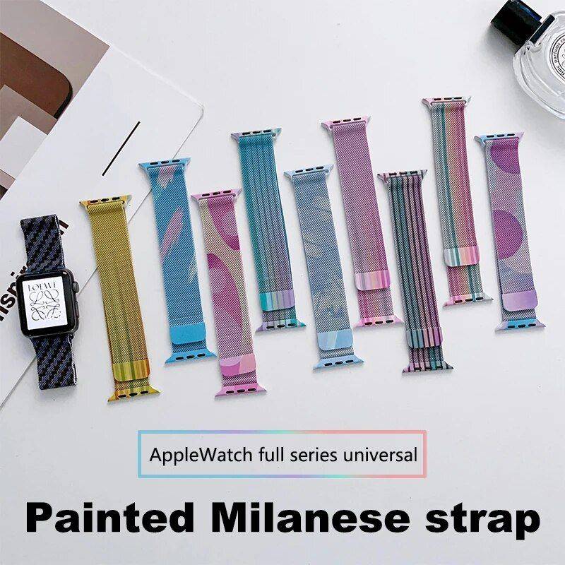 Universal Milanese Loop Stainless Steel Apple Watch Strap Gadgets Smartwatches & Accessories Color : 1|2|3|4|5|6|7|8|9|10 