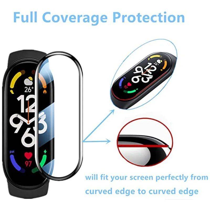 3D Tempered Glass Screen Protector for Xiaomi Mi Band 3/4/5/6/7 Gadgets Smartwatches & Accessories Quantity : 1PCS|2PCS 