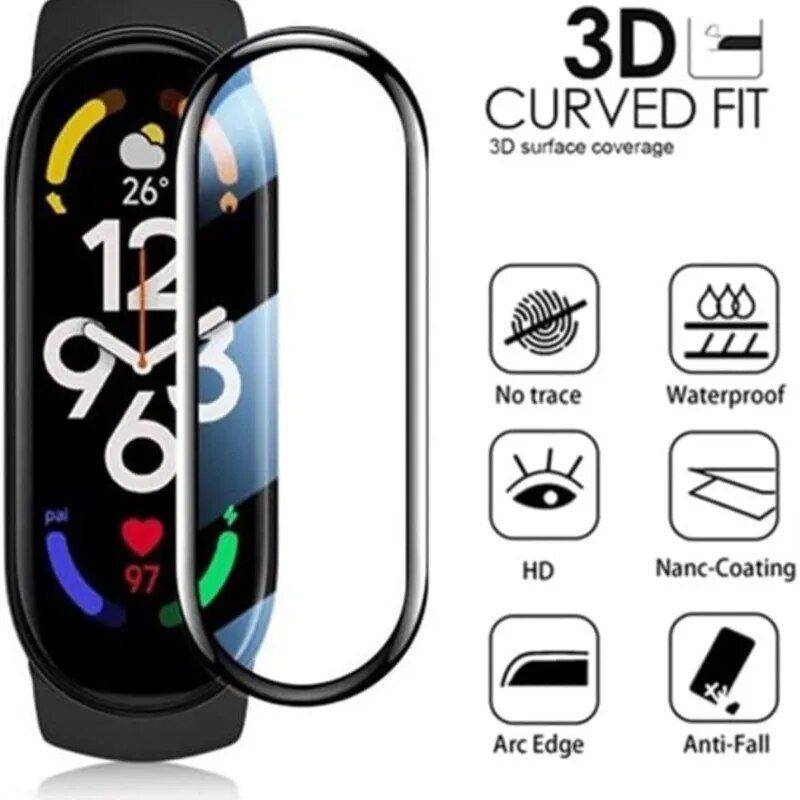 3D Tempered Glass Screen Protector for Xiaomi Mi Band 3/4/5/6/7 Gadgets Smartwatches & Accessories Quantity : 1PCS|2PCS 