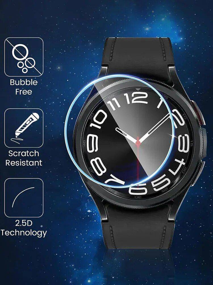 Samsung Galaxy Watch 6 Tempered Glass Screen Protector - Ultra Clear HD Film Gadgets Smartwatches & Accessories Color : 1 Pcs|2 Pcs|3 Pcs|4 Pcs|5 Pcs 