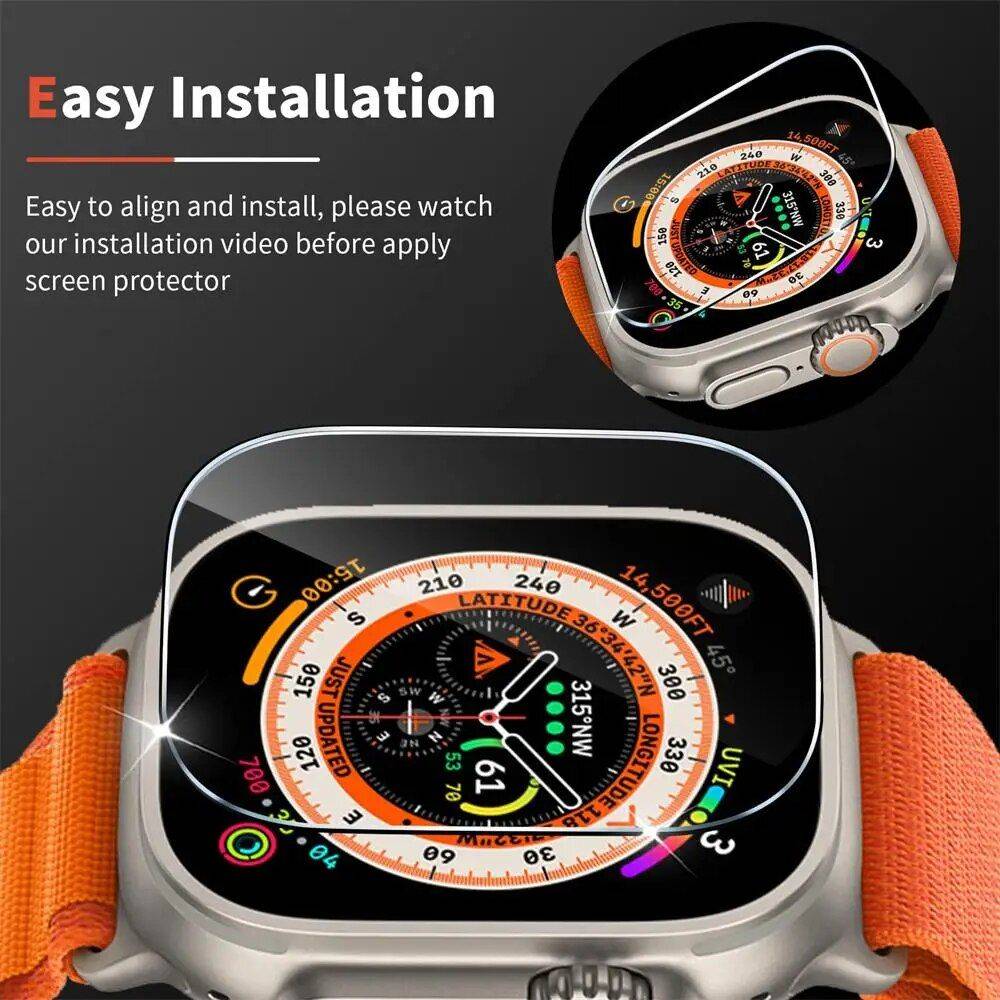 9D Full Coverage Tempered Glass Screen Protector for Apple Watch Ultra 49mm - HD, Waterproof, and Anti-Scratch Film Gadgets Smartwatches & Accessories Color : 1 PCS|2 PCS|3 PCS|4 PCS|5 PCS 