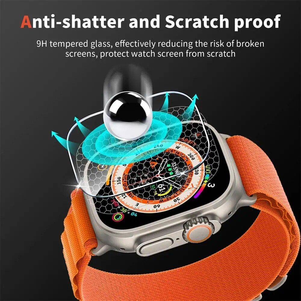 9D Full Coverage Tempered Glass Screen Protector for Apple Watch Ultra 49mm - HD, Waterproof, and Anti-Scratch Film Gadgets Smartwatches & Accessories Color : 1 PCS|2 PCS|3 PCS|4 PCS|5 PCS 