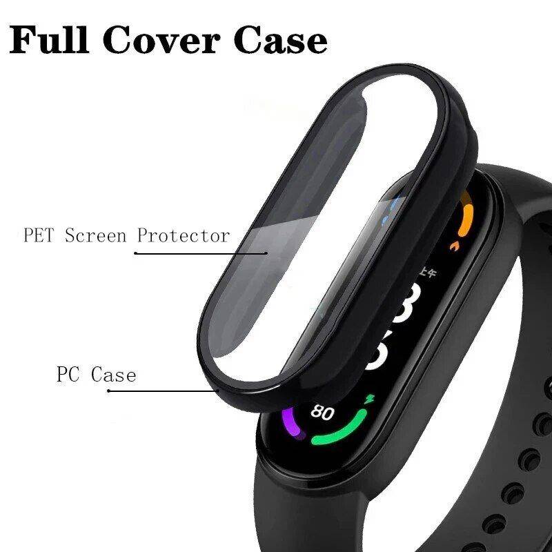 Full Coverage Screen Protector & PC Case for Smart Fitness Bands Gadgets Smartwatches & Accessories Color : transparent|black|green|pink|blue|white 