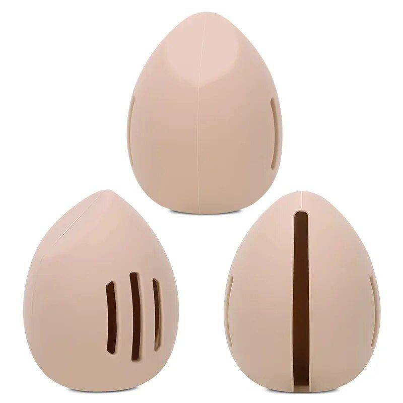 Compact Silicone Makeup Sponge Holder - Dustproof and Breathable Beauty Blender Case 