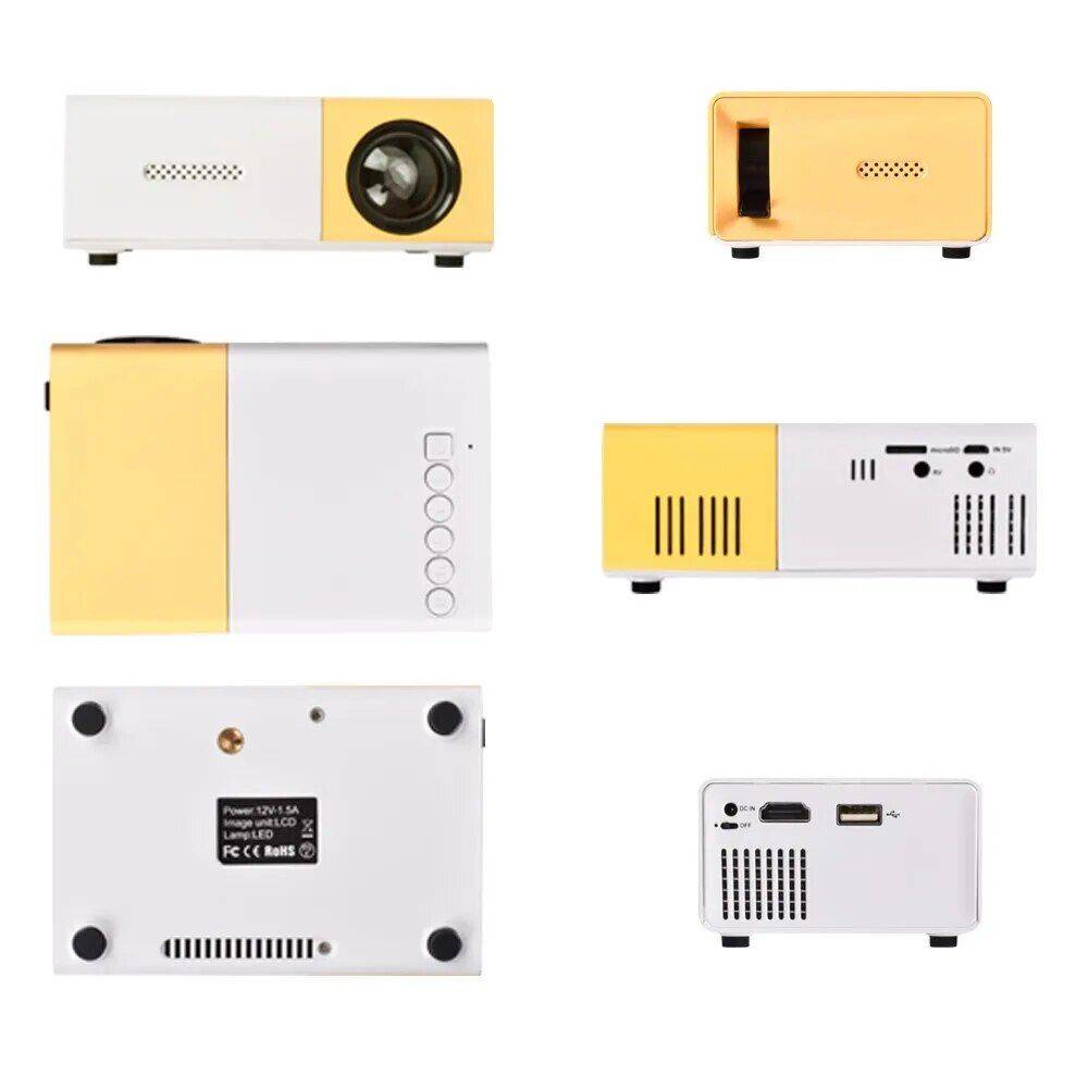 Mini LED Projector Yg300 Upgraded Version 1000 Lumen Gadgets TikTok Specials Color : Yellow|Black|Blue 