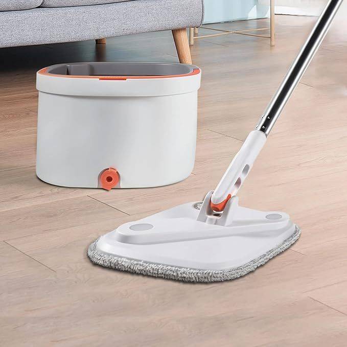 Effortless 360° Microfiber Mop with Water-Separation Bucket – No-Handwash Floor Cleaner Gadgets TikTok Specials Color : White 