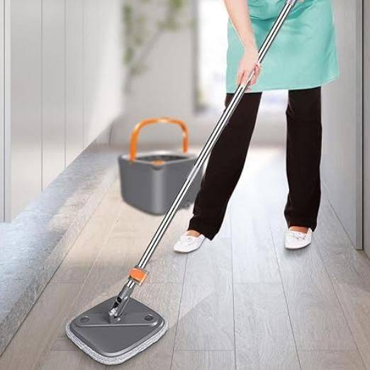 Effortless 360° Microfiber Mop with Water-Separation Bucket – No-Handwash Floor Cleaner Gadgets TikTok Specials Color : White 