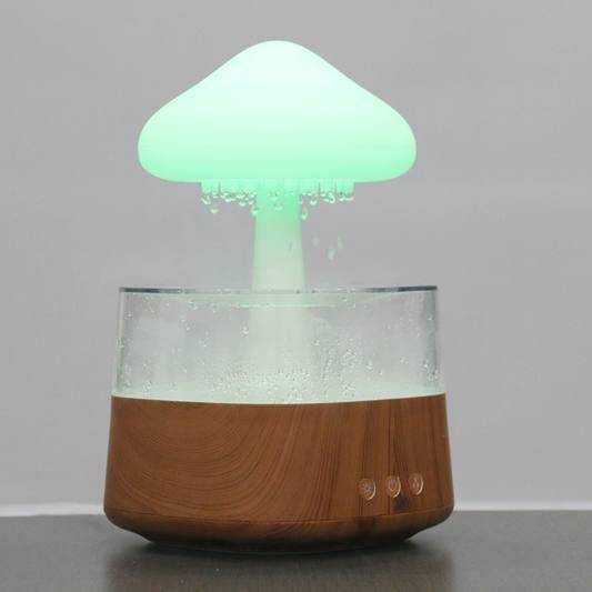 Colorful Mushroom Rain Cloud Air Humidifier and Night Light with Aromatherapy 