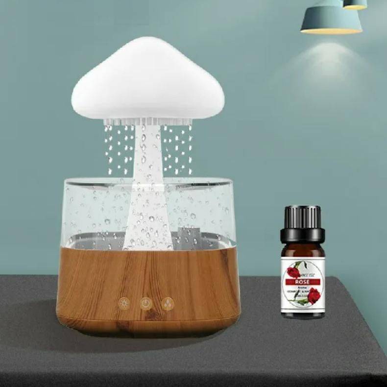 Colorful Mushroom Rain Cloud Air Humidifier and Night Light with Aromatherapy 