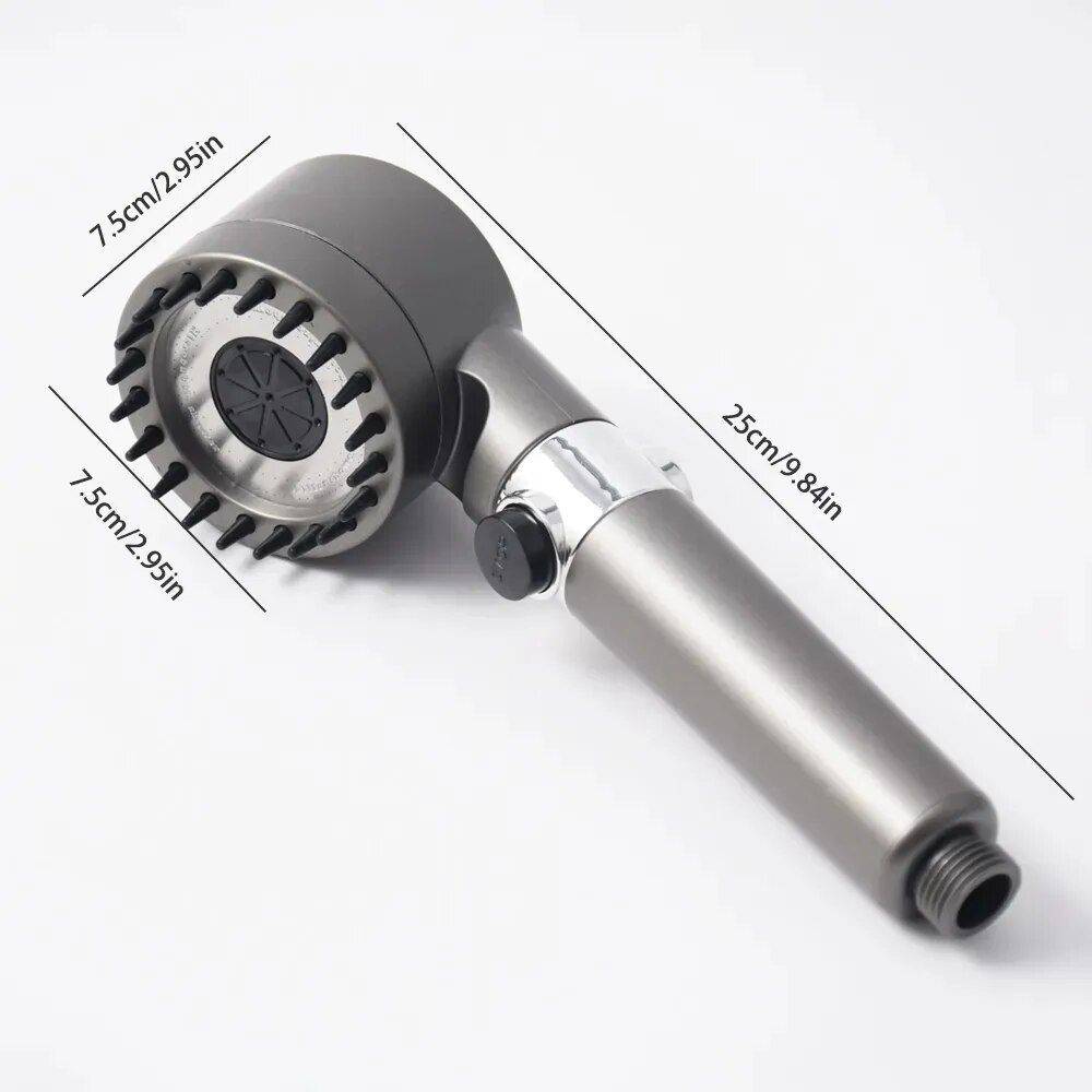 High-Pressure 3-Mode Adjustable Shower Head with Water-Saving Filter - Portable Bathroom Accessory 