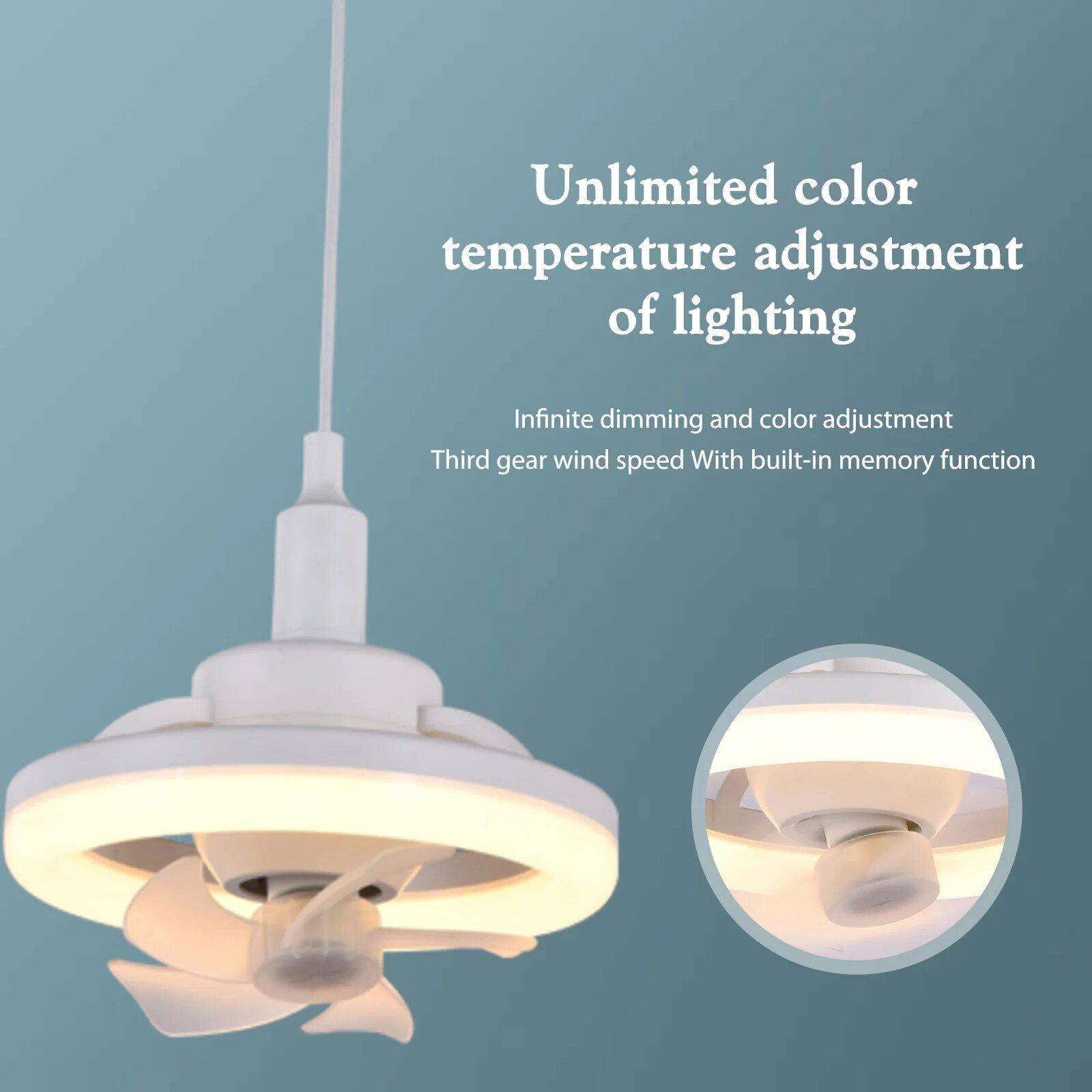 Elegant LED Ceiling Fan Light Best Sellers Gadgets TikTok Specials Type : 48W|48W 1M Wire|48W 0.5M Telescopic Rod 